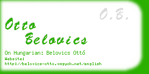 otto belovics business card